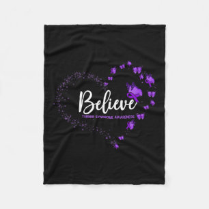 Turner Syndrome Awareness Butterfly Believe Fleece Blanket