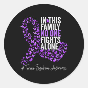 Turner Syndrome Awareness Month Purple Ribbon Classic Round Sticker