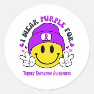 Turner Syndrome Awareness Ribbon Support Gifts Classic Round Sticker