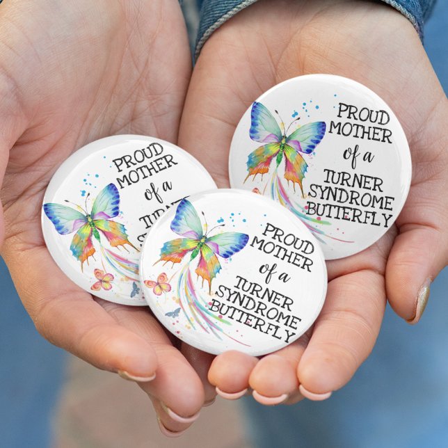 Turner syndrome butterfly awareness mother 7.5 cm round badge (Creator Uploaded)