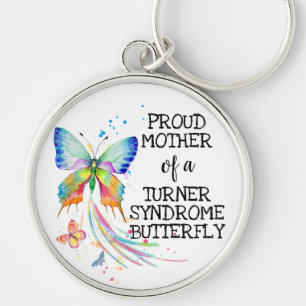 Turner syndrome butterfly awareness mother key ring