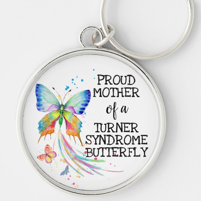 Turner syndrome butterfly awareness mother key ring (Front)
