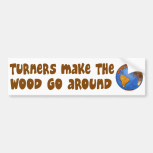 Turners Globe Woodturning Earth Bumper Sticker