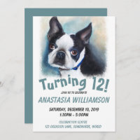 Turning 12 Boston Terrier Invite