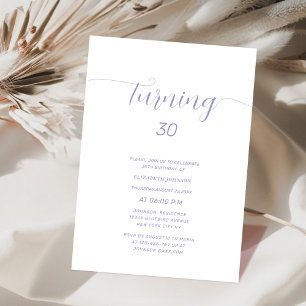 turning 30 classic elegant birthday invitation