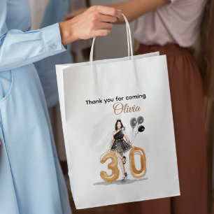turning 30, happy 30th birthday medium gift bag