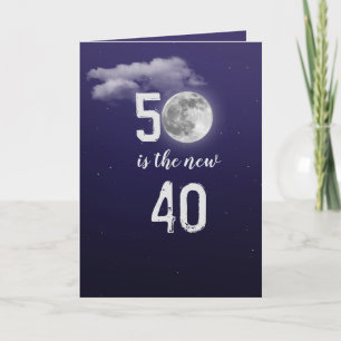 Turning 50 birthday night sky card