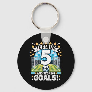 Turning 5 Soccer Birthday 5 Years Footbyll 5th Soc Key Ring