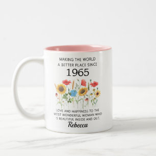 Turning 60 1965 60th Birthday Gift Two-Tone Coffee Mug