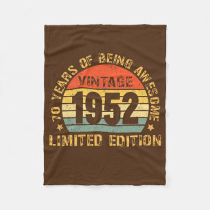 Turning 70 Birthday Decorations Men 70th BDay Fleece Blanket