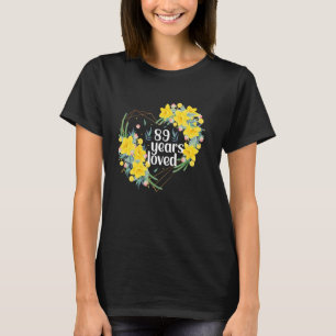 Turning 89 Yrs Old Floral 89 Years Old 89th Birthd T-Shirt