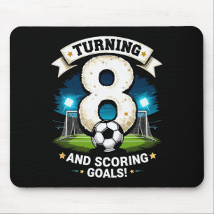 Turning 8 And Scoring Goals 8th Birthday Boy Socce Mouse Pad