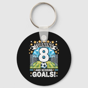 Turning 8 Soccer Birthday 8 Years Footbyll 8th Soc Key Ring