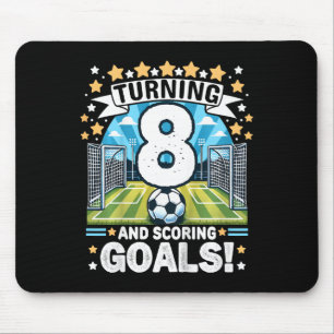 Turning 8 Soccer Birthday 8 Years Footbyll 8th Soc Mouse Pad