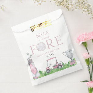 Turning Fore Pink Golf 4th Birthday Party Favour Bag