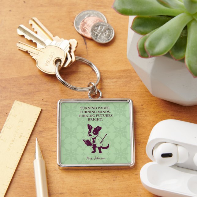 Turning Pages Turning Minds Turning Futures Bright Key Ring (Desk)