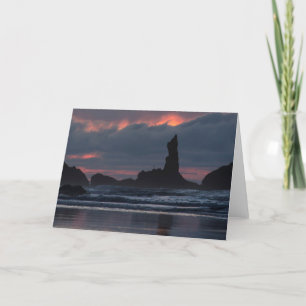 Turning the Pacific Pink - Bandon Oregon Sunset Card