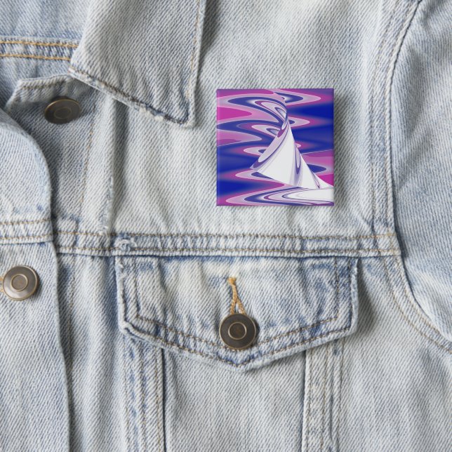 Turning waves 15 cm square badge (In Situ)