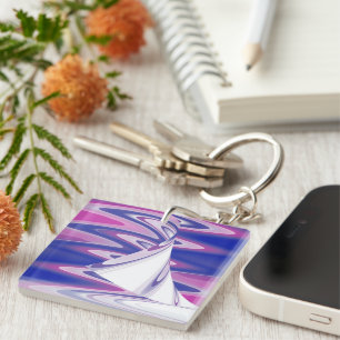 Turning waves key ring