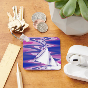 Turning waves key ring
