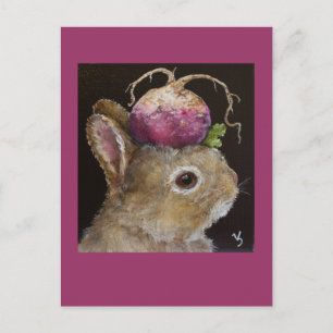 turnip baby bunny postcard