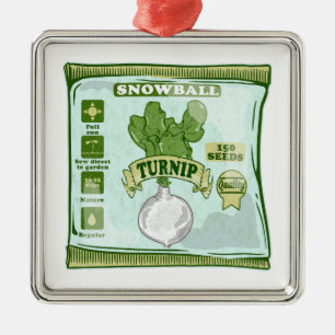 Turnip Seeds Growing Vegetables Metal Ornament