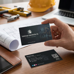 Turnkey Construction Services   Minimalist Black Business Card
