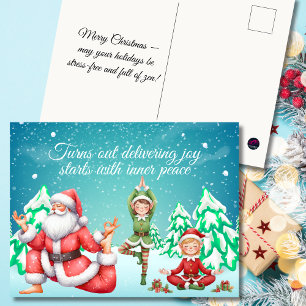 Turns Out Delivering Joy Starts With Inner Peace Holiday Postcard