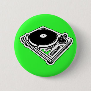 Turntable 6 Cm Round Badge