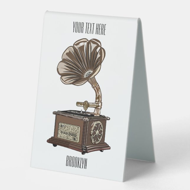 Turntable cartoon illustration  (Front)