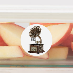 Turntable cartoon illustration 