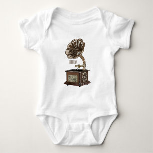 Turntable cartoon illustration  baby bodysuit