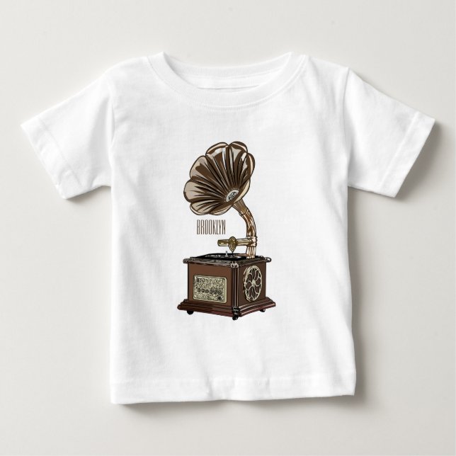 Turntable cartoon illustration  baby T-Shirt (Front)