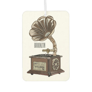 Turntable cartoon illustration car air freshener