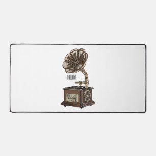 Turntable cartoon illustration desk mat
