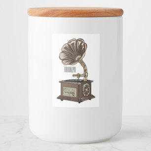 Turntable cartoon illustration food label