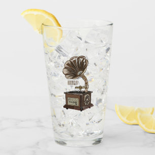 Turntable cartoon illustration  glass