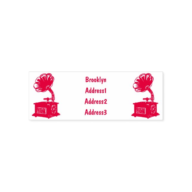 Turntable cartoon illustration self-inking stamp (Design)