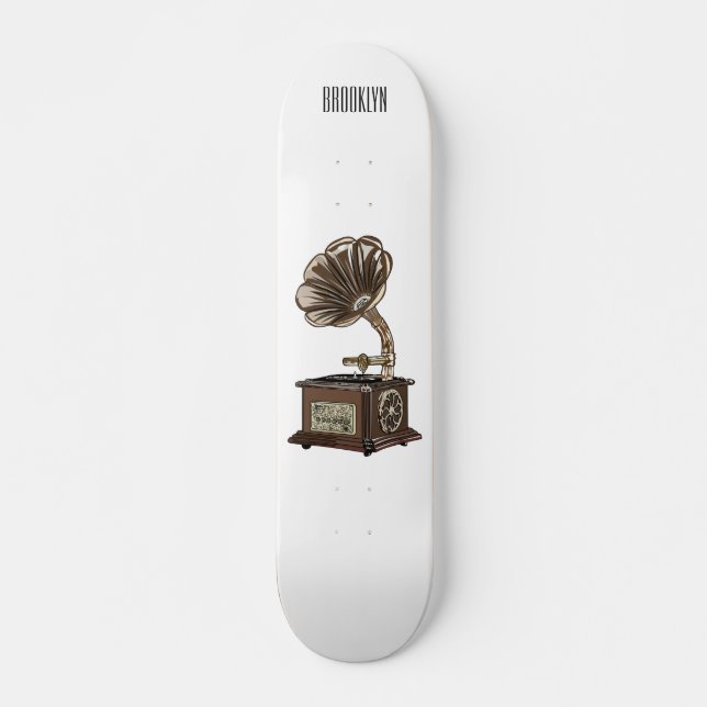 Turntable cartoon illustration  skateboard (Front)