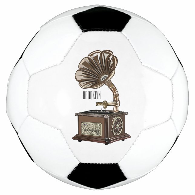 Turntable cartoon illustration  soccer ball (Front)