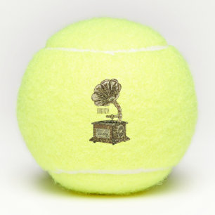 Turntable cartoon illustration tennis balls