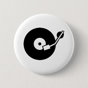 Turntable DJ 6 Cm Round Badge