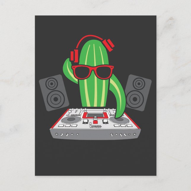Turntable DJ Music Pickle Electronic Rave Musician Postcard (Front)
