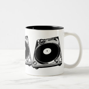 Turntable Graphic Two-Tone Coffee Mug
