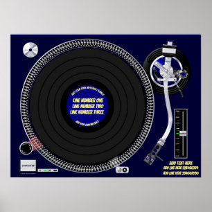 Turntable Poster 24" x 18"  (You Can personalise)
