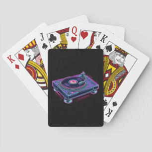 Turntable Vintage Audio LP Vinyl Record Player Playing Cards