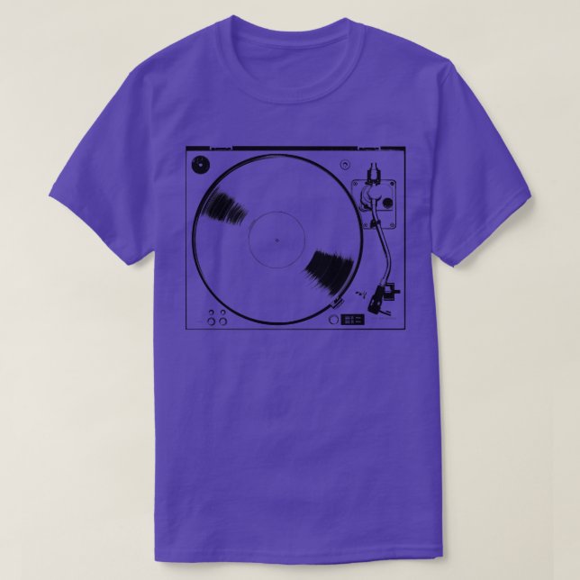 Turntable Vinyl Analogue Record Music Producer T-Shirt (Design Front)