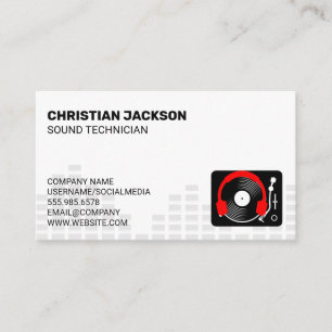 Turntable   Vinyl   Equalizer Background Business Card
