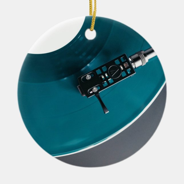 Turntable Vinyl Record Album Music Ceramic Tree Decoration (Front)