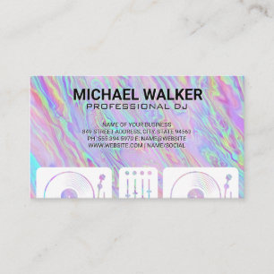 Turntables DJ Iridescent Business Card